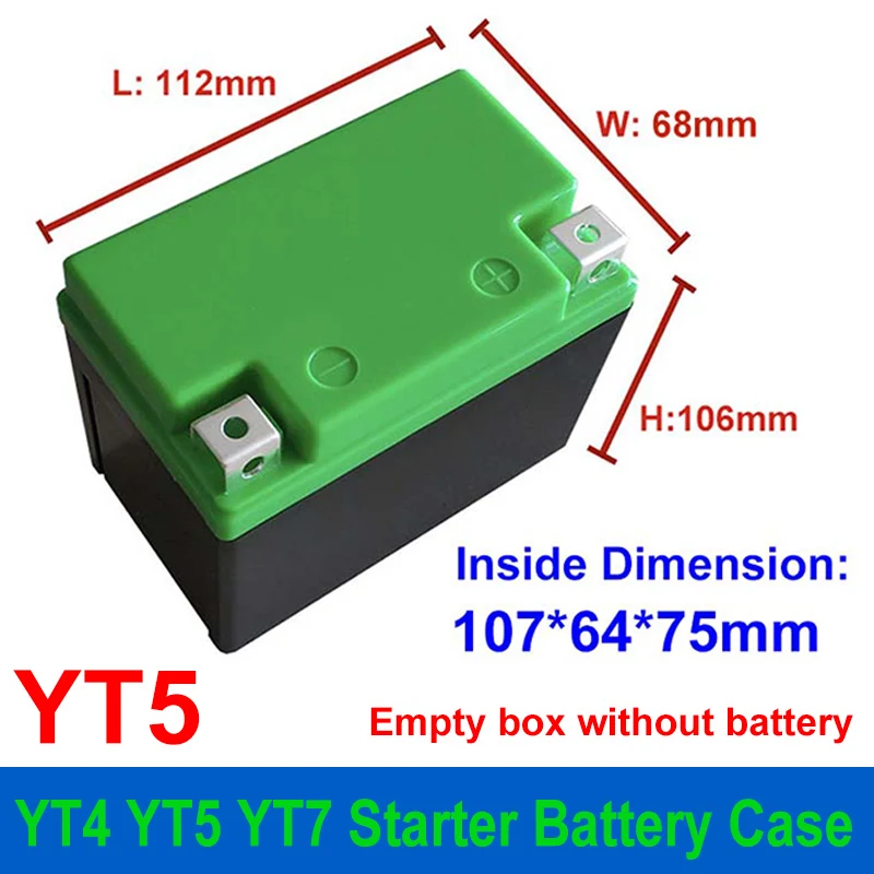 

YT4 YT5 YT7 Empty Box Lithium-ion LiFePO4 YT 4 5 7 Battery Case 12V 12.8V 4Ah 5Ah 7Ah 12Ah For DIY Motorcycles Starter Battery