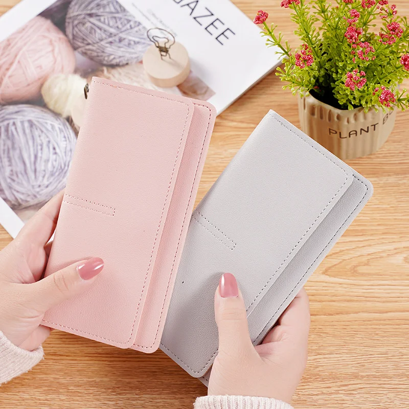 

New Women Wallet Ultrathin Long Style Card Holder Big-capacity Multi-card Slots Clutches Simple Fashion Leather Coin Money Clips