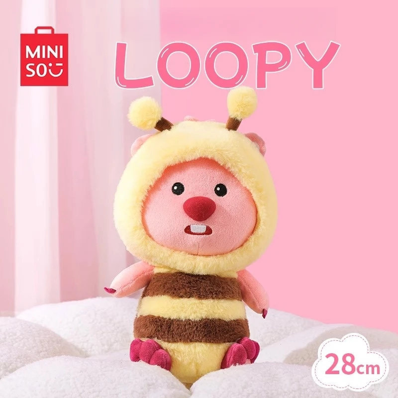 

Серия Miniso Loopy, игрушки для перекрестной повязки, Симпатичные Аниме фигурки розовых девушек, плюшевые куклы, мягкие украшения, рождественские подарки
