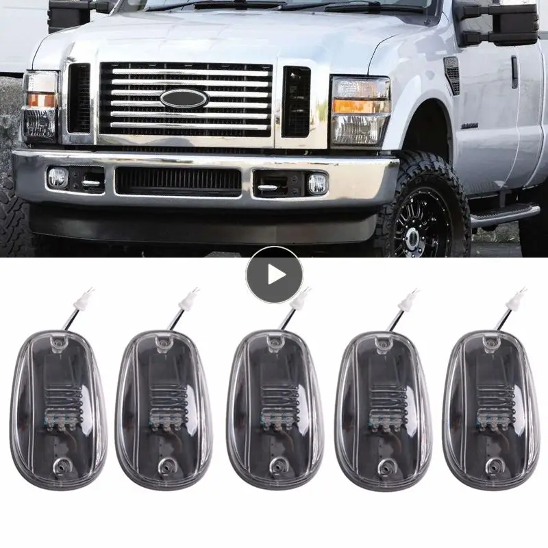 

Liplasting 5 x Transparent Lens Cab Roof Running Amber 9-LED Marker Lights For DODGE RAM 03-16 Car Cab Roof Running Lights