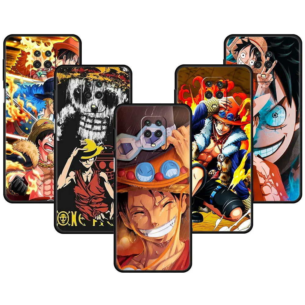 

Аниме One Piece Luffy Zoro Celular Funda для Xiaomi Redmi 9A 8 10 9 11 Pro K40 9T 9C 7 9S 10C 8T K50 Black