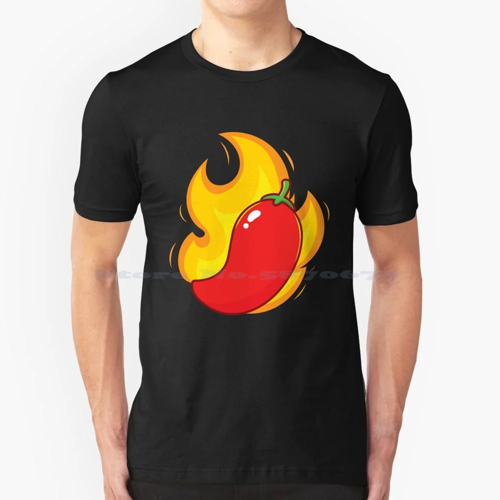 Футболка из 100% хлопка футболка с перцем чили острыми лентами специями едой