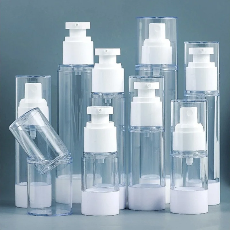 

15ml 30ml 50ml 80ml 100ml Plastic Vacuum Spray & Pump Lotion Refillable Bottle Travelling Cosmetic Packaging Empty Airless Case