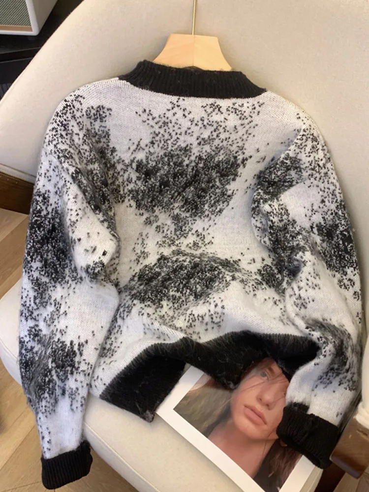 Модный простой классический мягкий вязаный свитер корейские модные окрашенные