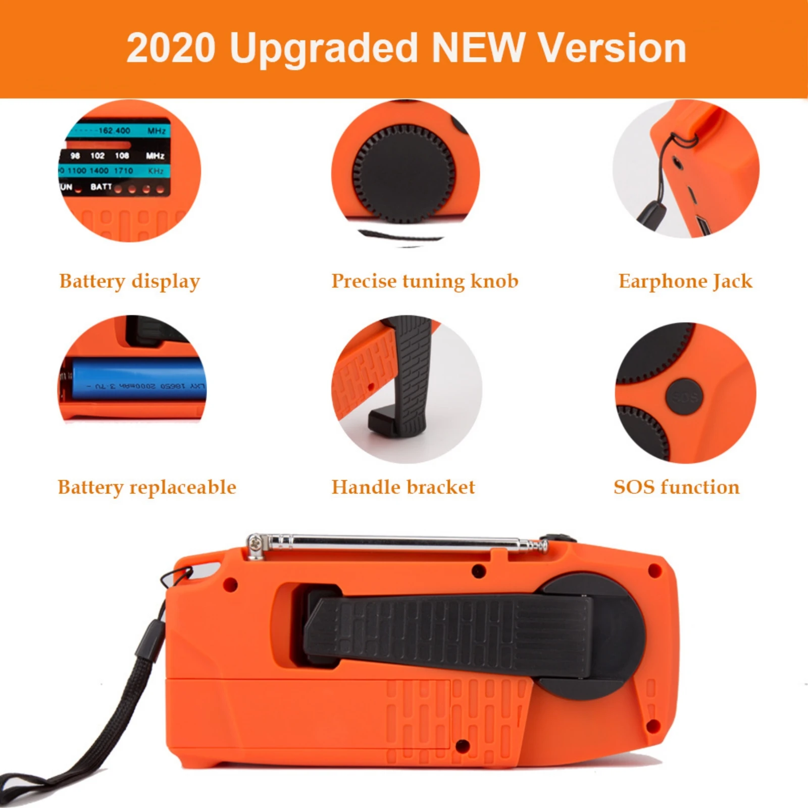 emergency lamp led radio solar hand crank amfmnoaa radio flashlight phone charger for outdoor traveling tools 032 free global shipping