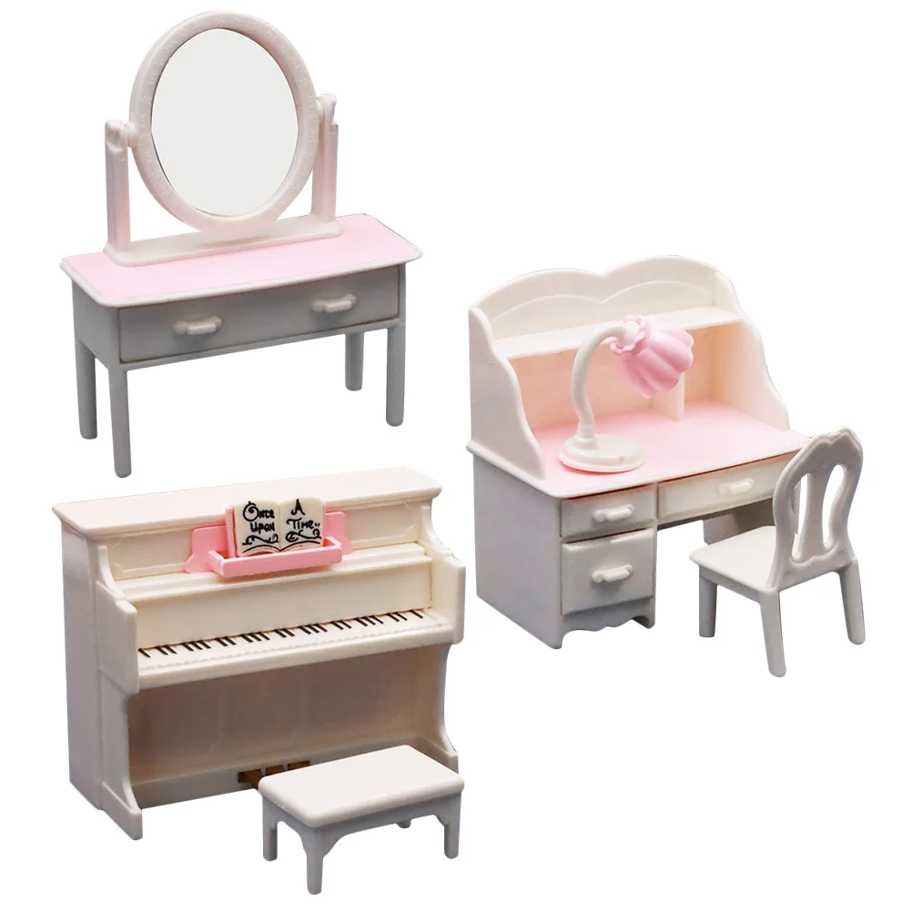 

Furniture Miniature Mini Model Piano House Toy Table Desk Accessories Chair Play 12 Miniatures Wooden Set Landscaping Dressing