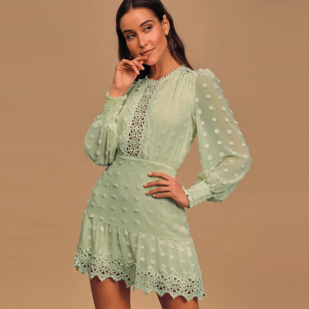 

MD 2022 Summer Autumn Long Sleeve Chiffon Dress African Women Dashiki Mini Dress Ankara Outfit Wedding Gown Robe Africaine Femme