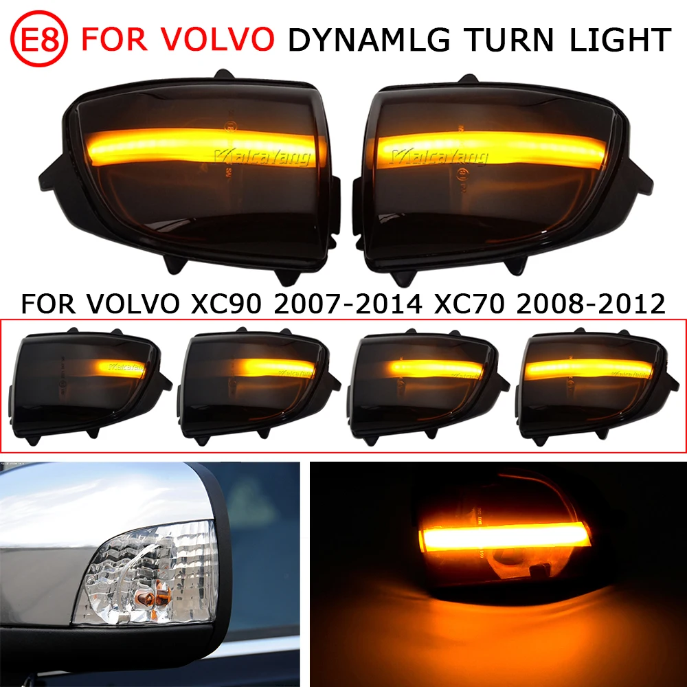 

LED Dynamic Turn Signal Light Side Mirror Sequential Lamp Blinker Indicator For Volvo XC70 2008-2012 XC90 2007-2014