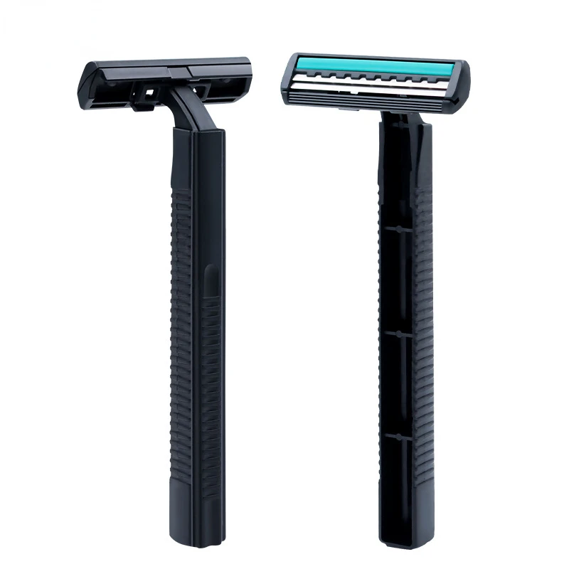 

Men's Disposable Shaver Two Blade Plastic Handle Shaving Tools Reusable Stainless Steel Razor With Lubricated Soap Bar