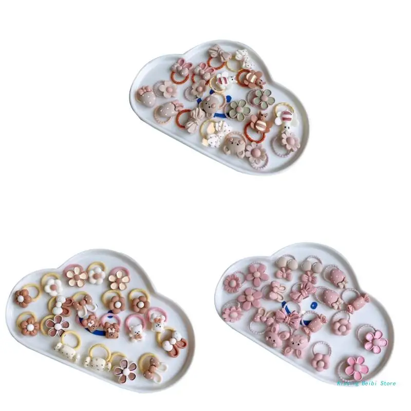 

20Pcs/Set Cute Cartoon Hair Bands Girls Elastic Rubber Bands Headwear Flower Bow Baby Kids Hair Accessories Drop Shipping