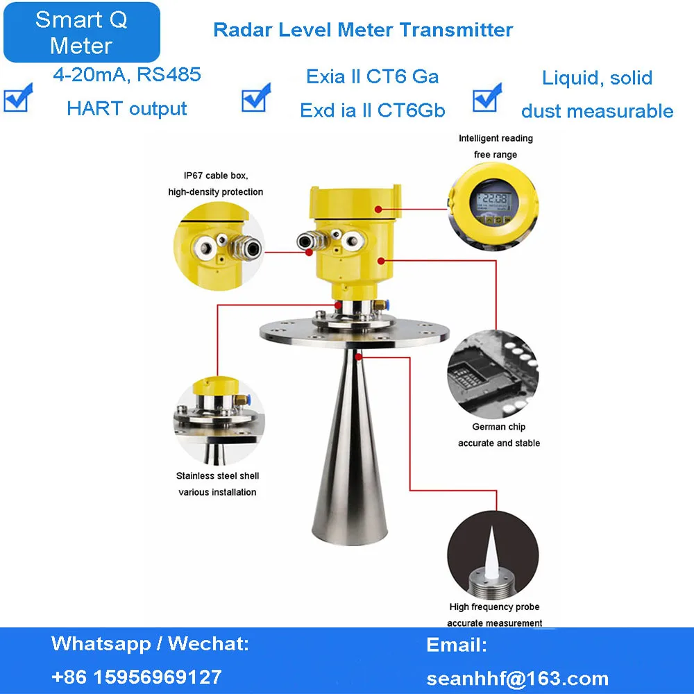 

High frequency radar level gauge level gauge anti-corrosion and explosion-proof level gauge channel silo transmitter 4-20ma