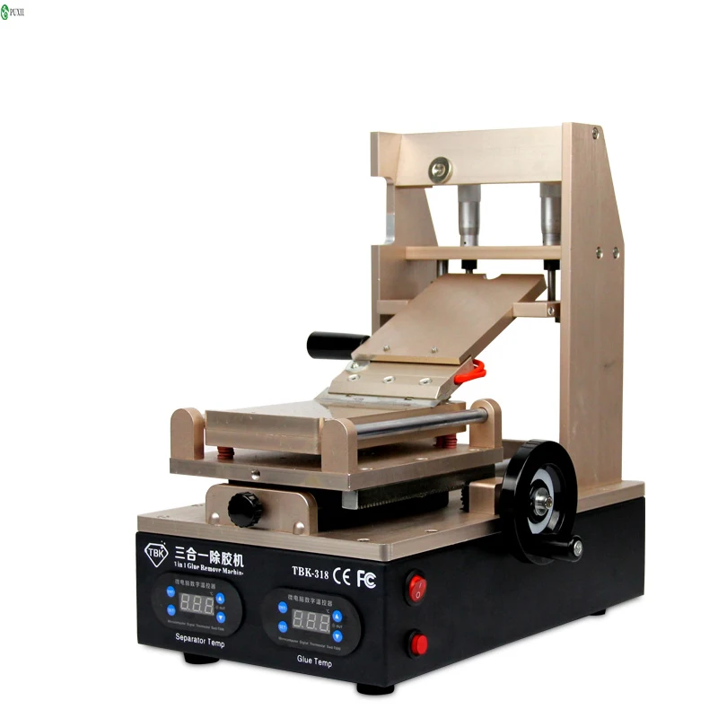 

TBK-318 3 in 1 OCA Glue Remover Machine 400W LCD screen glue polarized light heating Refurbish vacuum separator Machine