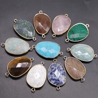 exquisite natural stone pendant connectors irregular faceted crystal agates link charm diy jewelry making necklace bracelet gift