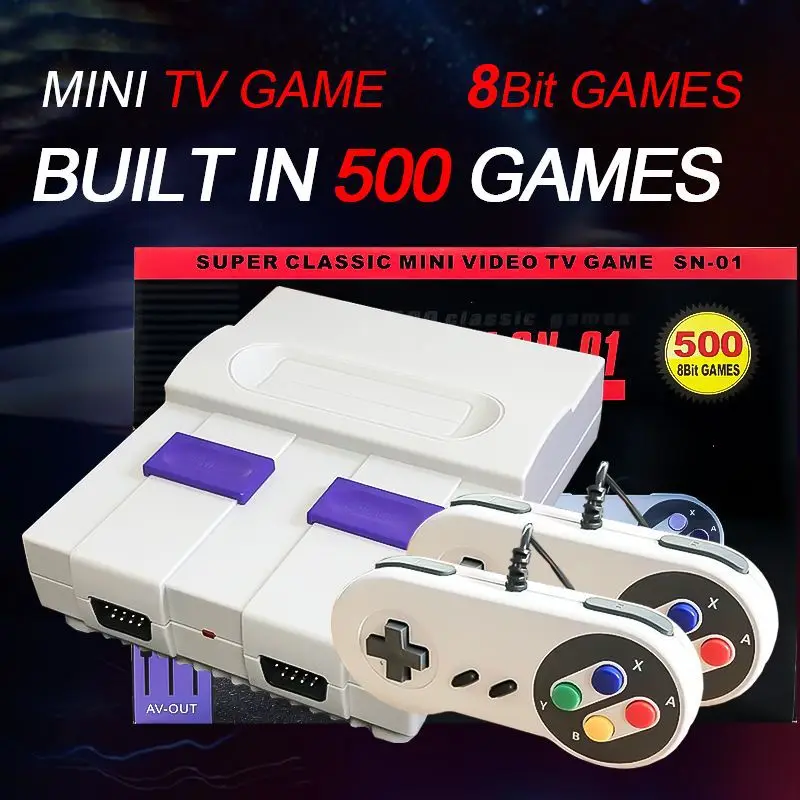 

SUPER MINI Game Console SNES With Built In 8 Bit AV 500 Ordinary Definition TV Game Consoles Nostalgic TV Game Console