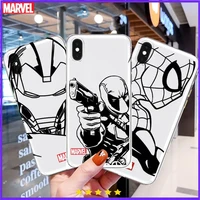 marvel spiderman iron man transparent phone case for xiaomi redmi note 10 9s 8 7 6 5 a pro t y1 anime cover silicone pre funda