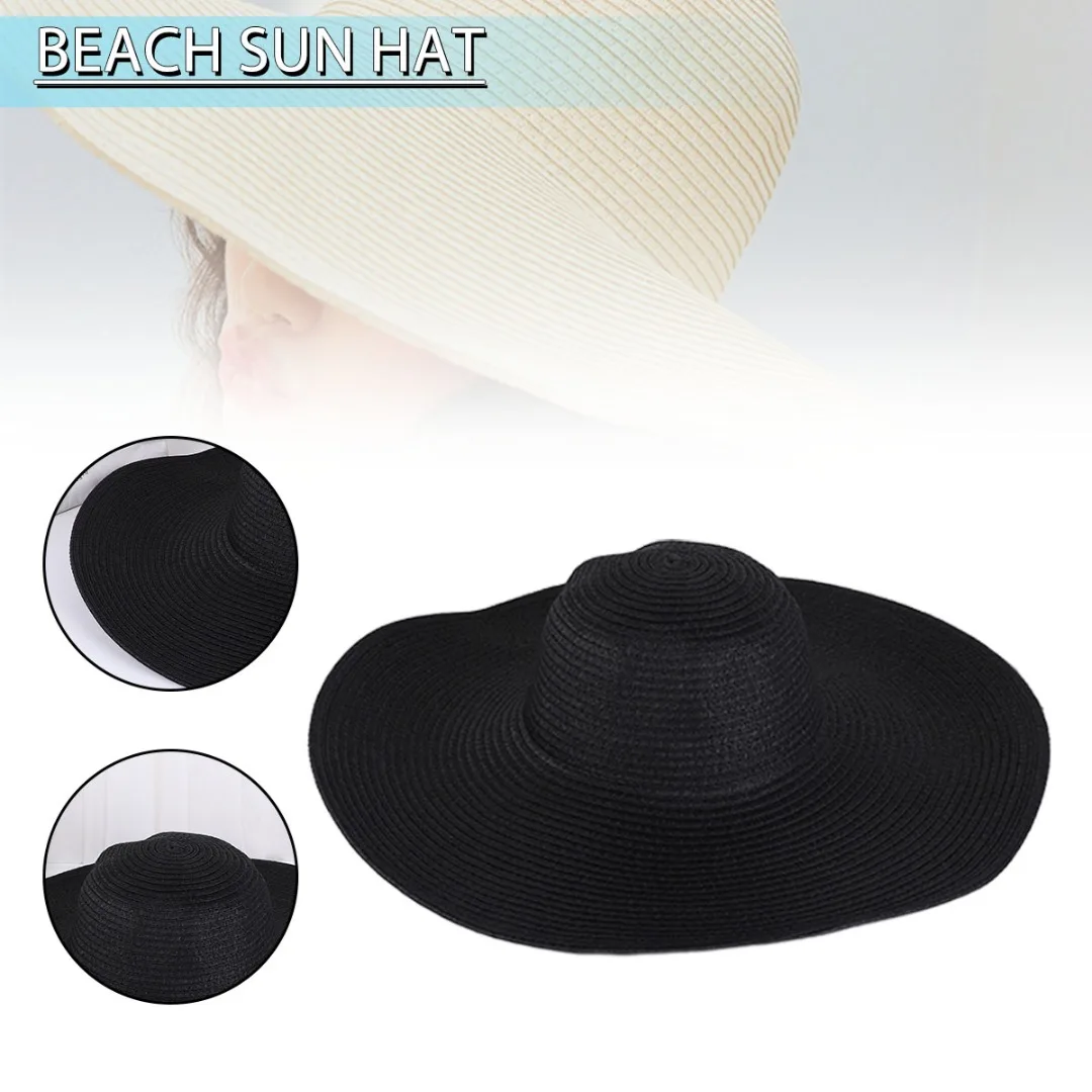 

Шляпа женская Соломенная с широкими полями 15 см, Большая складная шапка с мягкими чашками, для пляжа, защиты от солнца, для походов и рыбалки, уличная