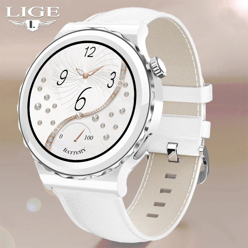 

LIGE Fashion Smart Watch Women Waterproof Smartwatch Bluetooth Call Blood Oxygen Heart Rate Monitor Sports Fitness Bracelet 2022