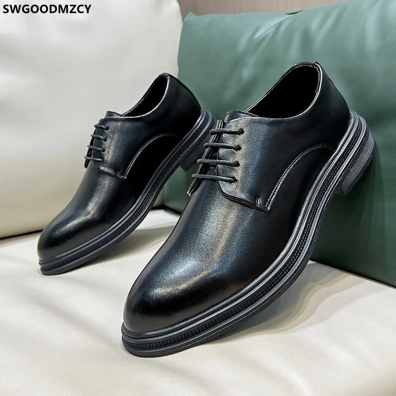 

Деловой костюм, кожаная обувь для мужчин, итальянские офисные туфли-оксфорды для мужчин, Офисная Классическая обувь для мужчин, макасины на платформе 2023