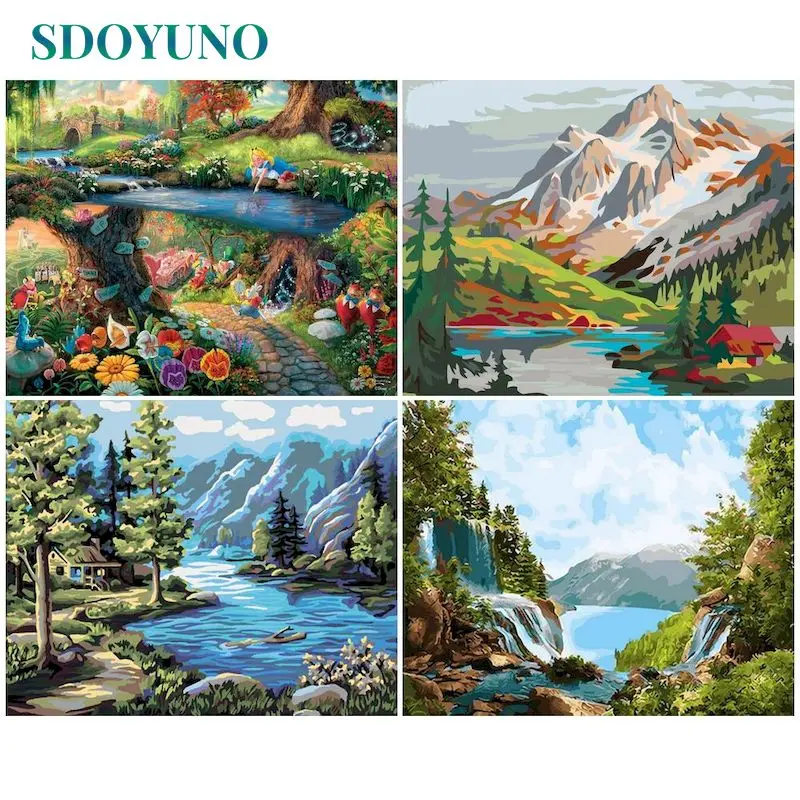 

SDOYUNO Oil Picture 40*50cm Paint By Numbers For Adults HandCraft Geese in Mountain Painted on Canvas Animals Unique Gift
