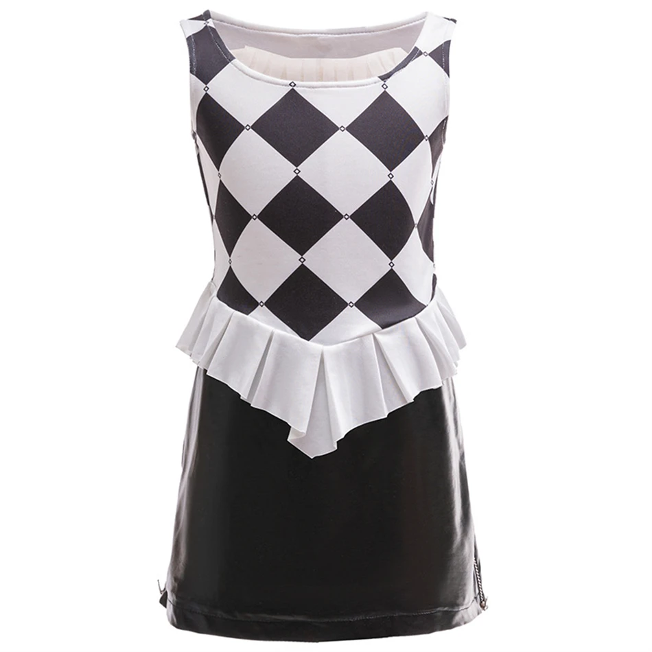 Harley одежда для ролевых игр клоуна Дети Хэллоуин Квинн косплей девушка красный