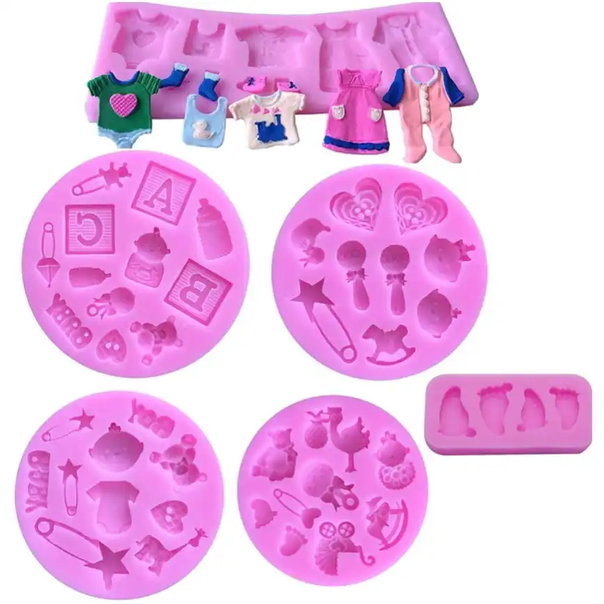 

Cute Baby Silicone Fondant Cake Kitchen Baking Cake Decorating Modeling Tools Gummy Sugar Chocolate Candy Cupca