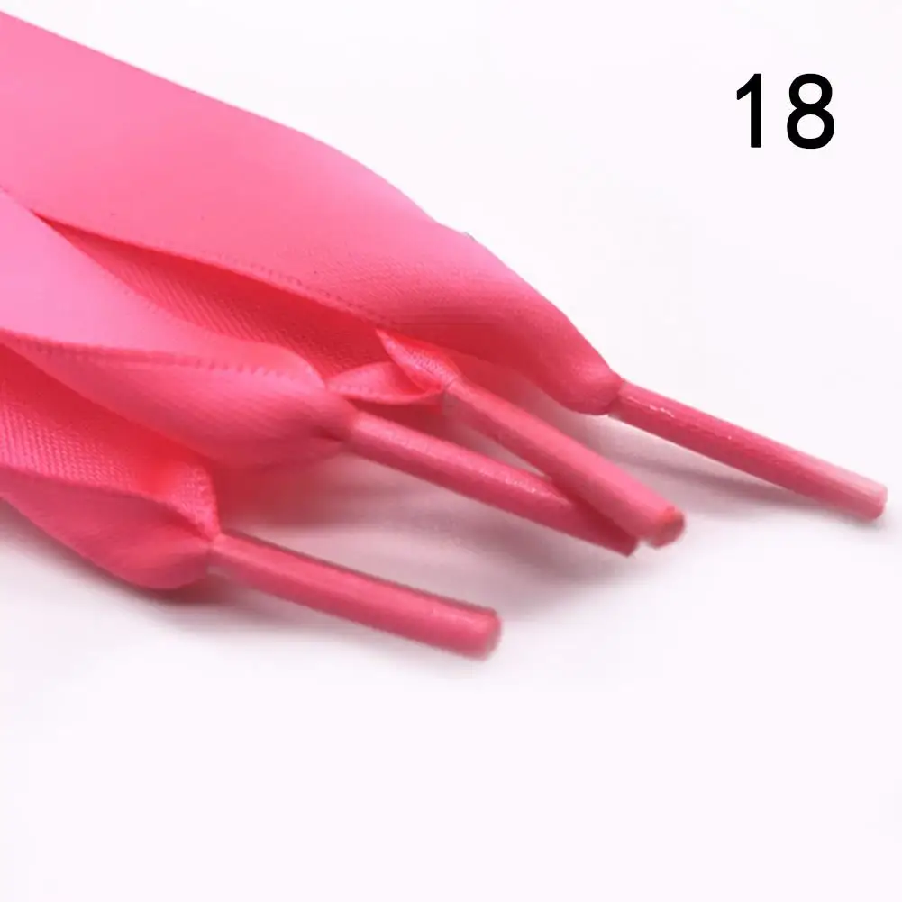 New 1 Pair 2CM Wide New Silk Satin Shoelaces Ribbon Flat Shoe Laces Women Lace Sneakers Shoelace Boots Laces For Shoes