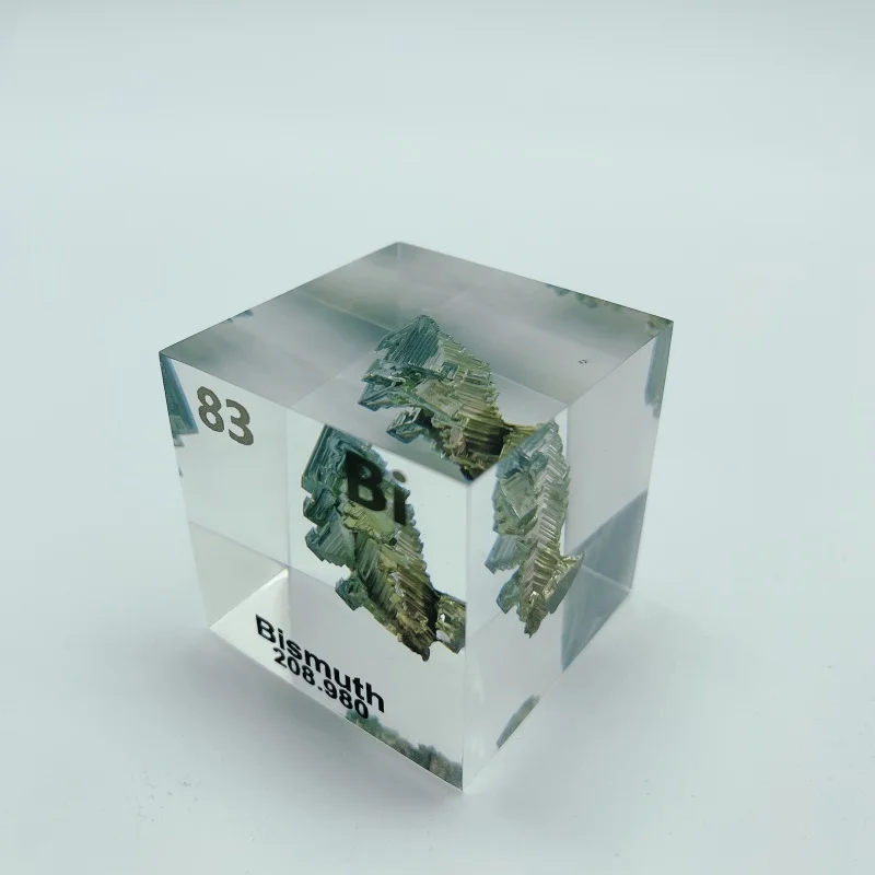 

83 Bi Bismuth Elements 5x5x5cm Cube Acrylic Real Periodic Table With Elements Embedded Science Gifts and Scientist Collections