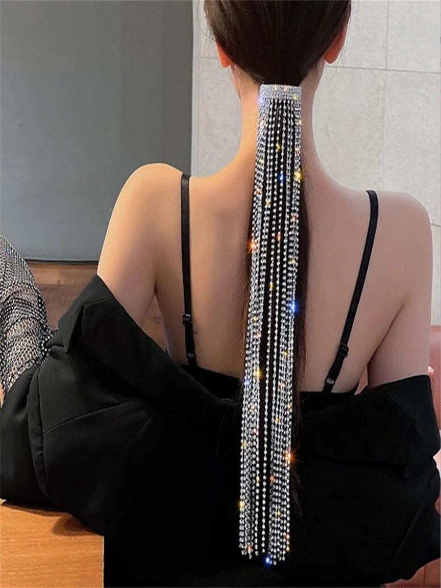 

Bright imitation jewel tassel princess headdress ladies design fashion hair accessories