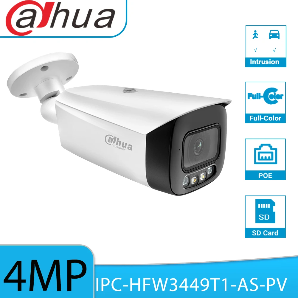 

Dahua IPC-HFW3449T1-AS-PV умный дом 4 МП IP-камера HD полноцветная POE Встроенный микрофон динамик домашняя камера видеонаблюдения