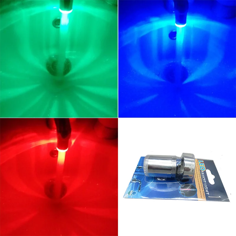 Фото ZhangJi светодиодный кран световой кран сопло RGB цвет мигающий температурный кран аэратор для смесителя экономия кухонные аксессуары для ванн... №4