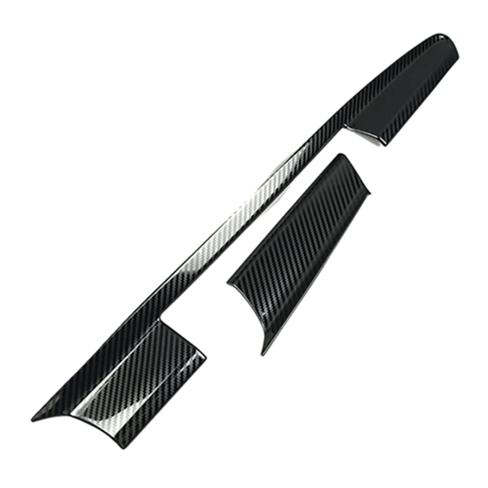 

2Pcs Center Console Dashboard Navigation Cover Trim Strips for Audi A6 C7 2012-2018 Carbon Fiber Stainless Steel LHD