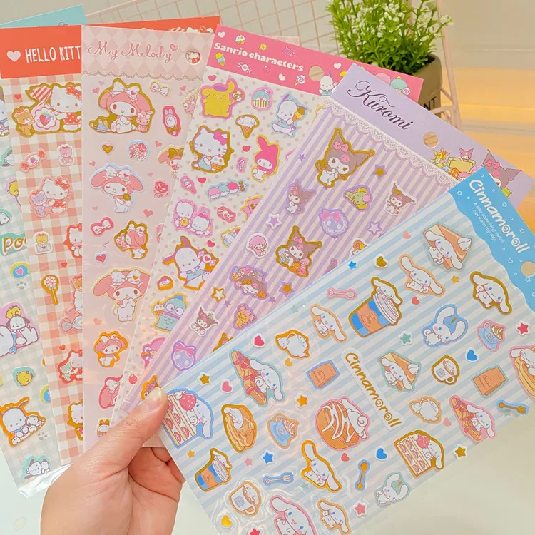 

Kawaii Sanrio Stickers Kuromi Cinnamoroll Anime Cartoon Cute Stickers Decoration Stationery Laptop Bronzing Stickers Kids Toys