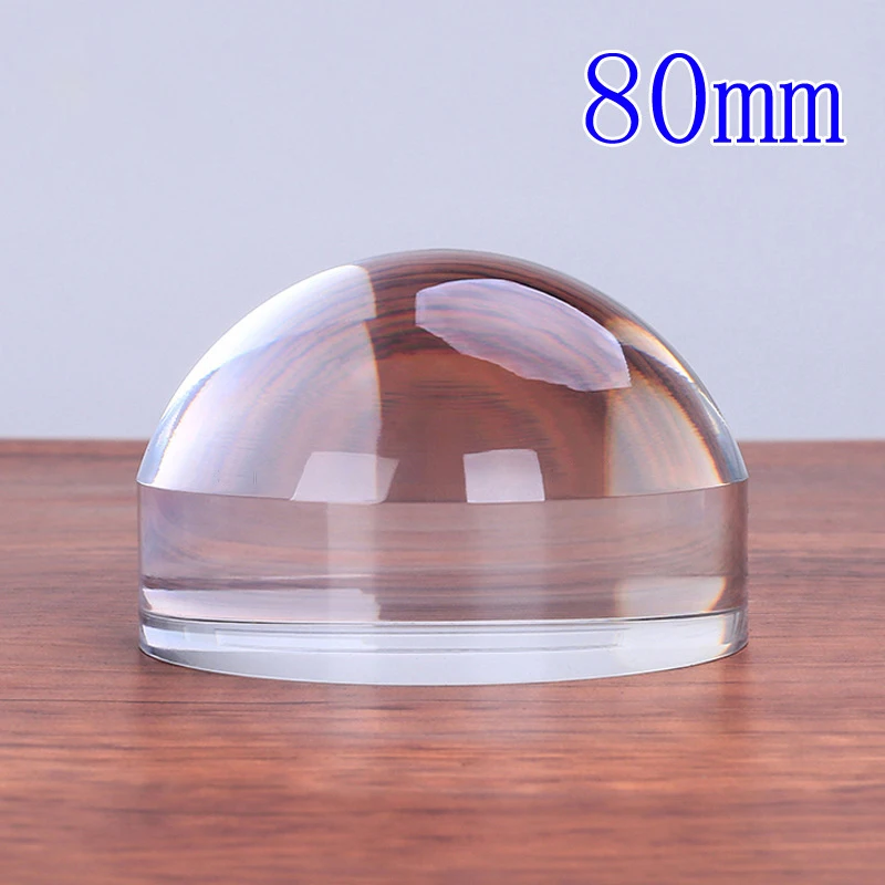 80mm Acrylic Dome Magnifier 6X Paperweight Reading Magnifying Glass Optical Half Ball Lens for Office Table Decoration