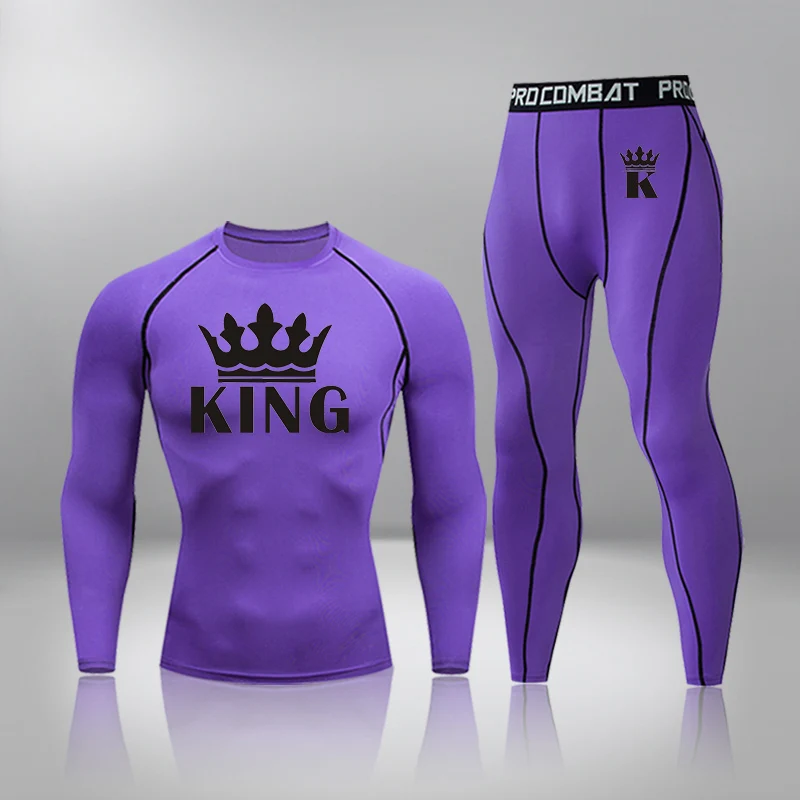 

Men Gym Clothing Set Compression Sport Suit Running Fitness Training Sportswear Workout Set Quick Dry Tracksuit Sauna Suit 2pcs