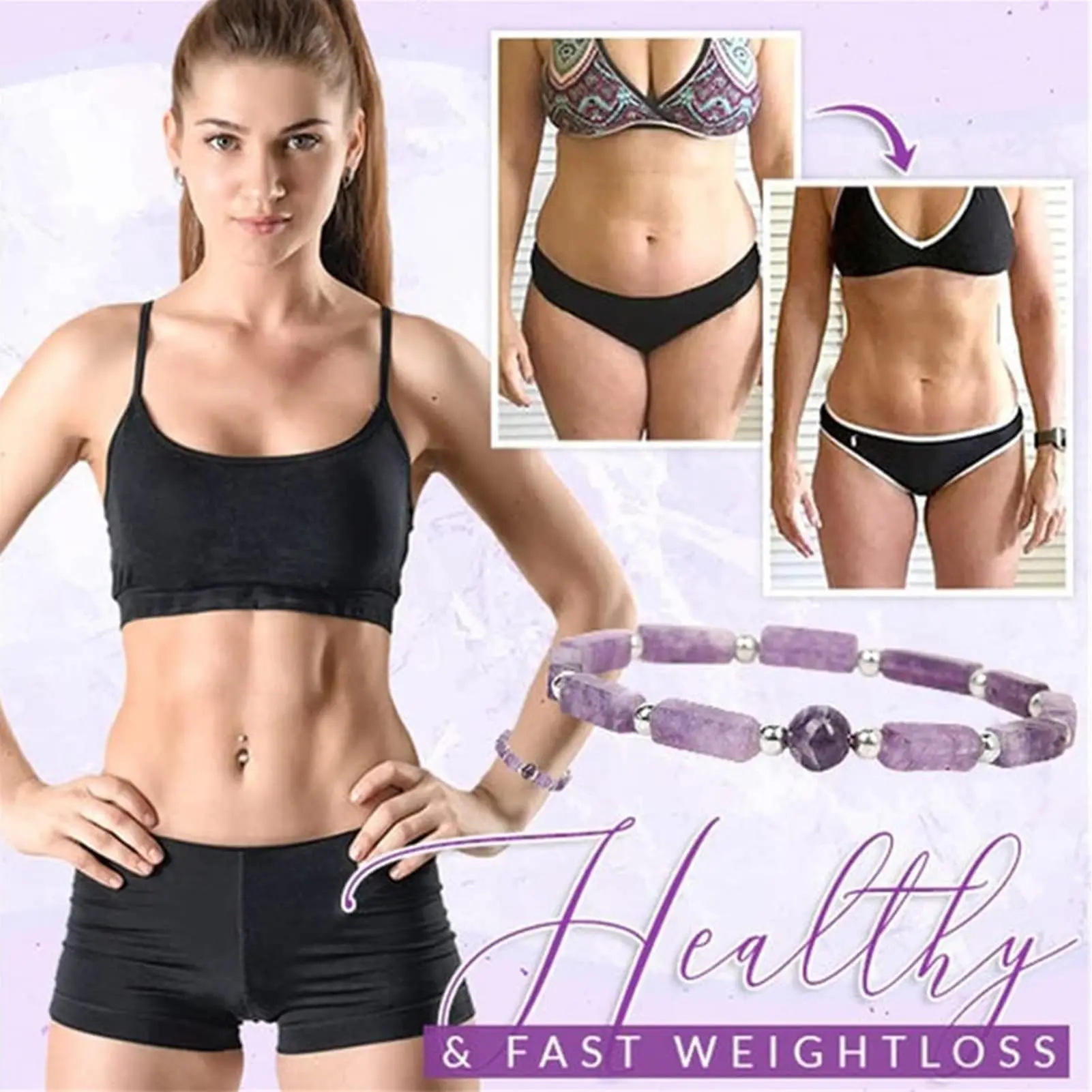 Браслеты из натурального аметиста для мужчин и женщин износостойкие эластичные