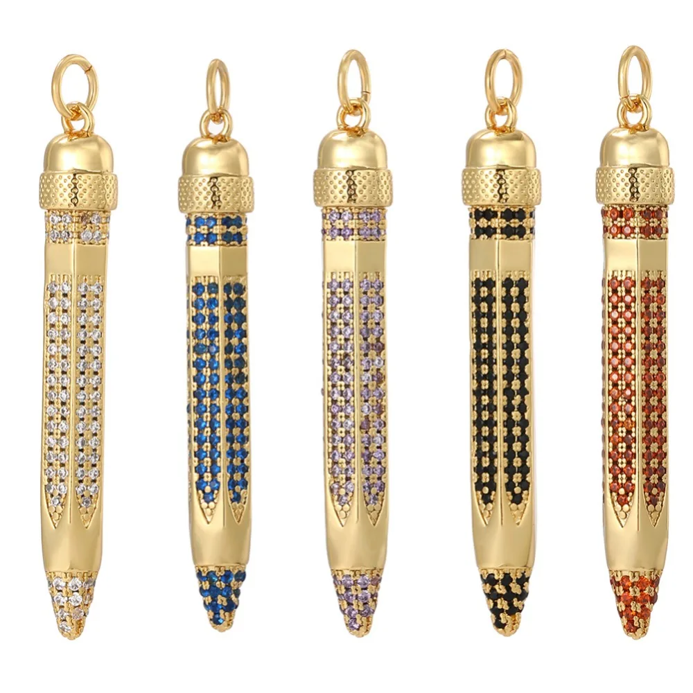 Bohemian Enamel Pencil Marker Chrams for Jewelry Making Supplies Gold Color Dijes Diy Necklace Earrings Bracelet Resin Charms