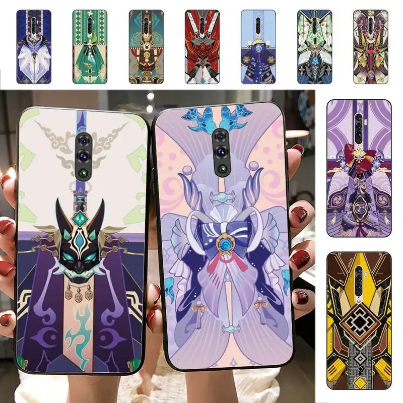 

YNDFCNB Genshin Impact Medal Phone Case for Vivo Y91C Y11 17 19 17 67 81 Oppo A9 2020 Realme c3