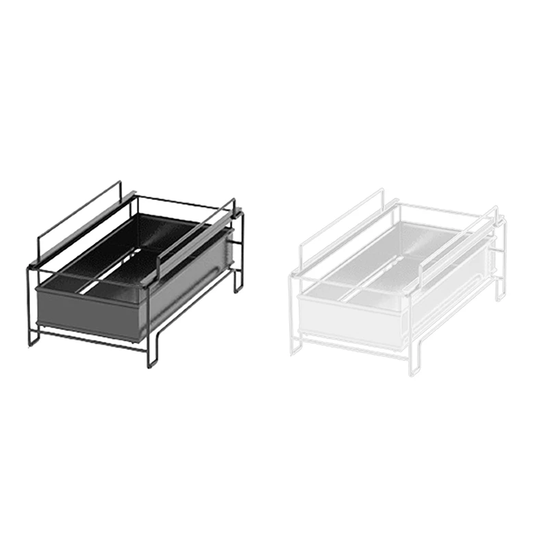 

Under the Kitchen Sink Storage Rack Drawer Type Can be Pushed and Pulled Under the Cabinet Telescopic Shelf