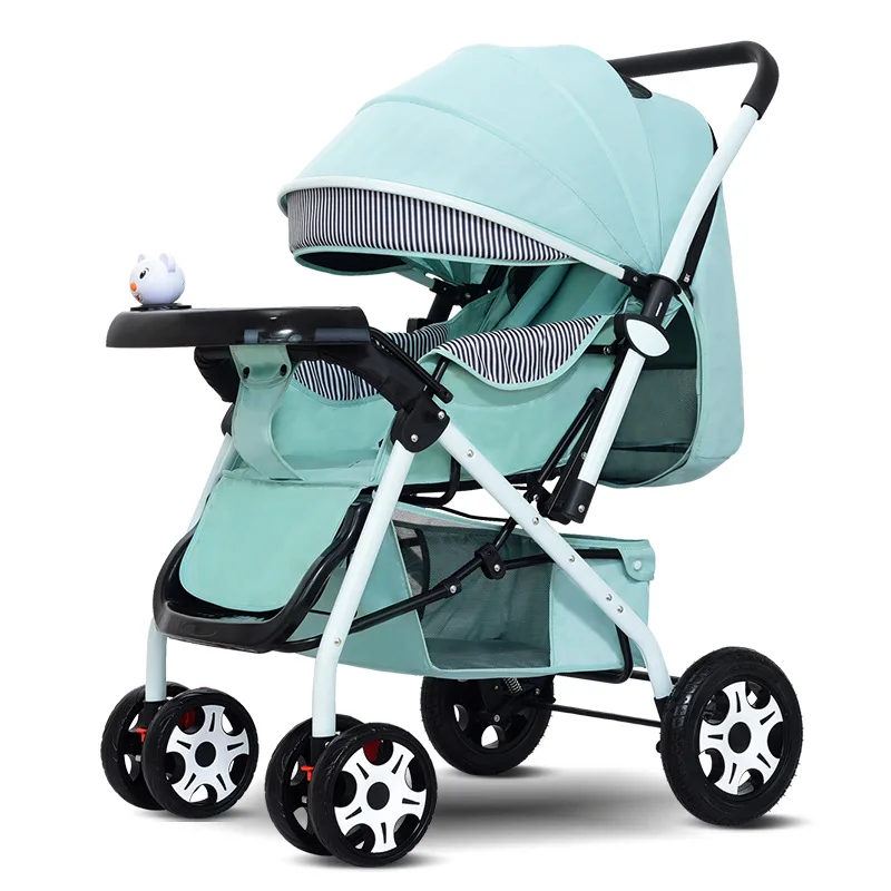 Wholesale Can Sit Reclining Stroller High Landscape Two-way Folding Stroller Wide Space Shock-absorbing Stroller