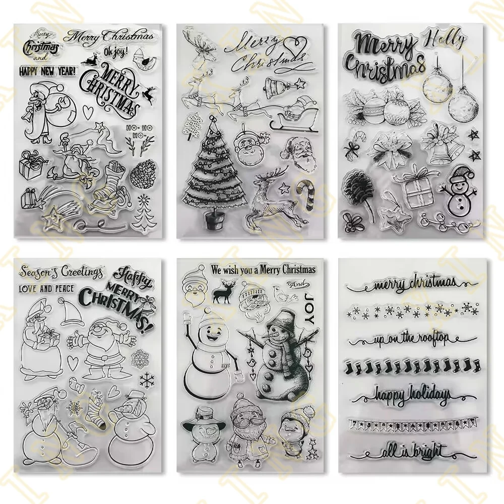 

Merry Christmas Tree Snowman Clear Silicone Stamps DIY Scrapbook Paper Diary Decoration Card Handmade Embossing 2023 New Product