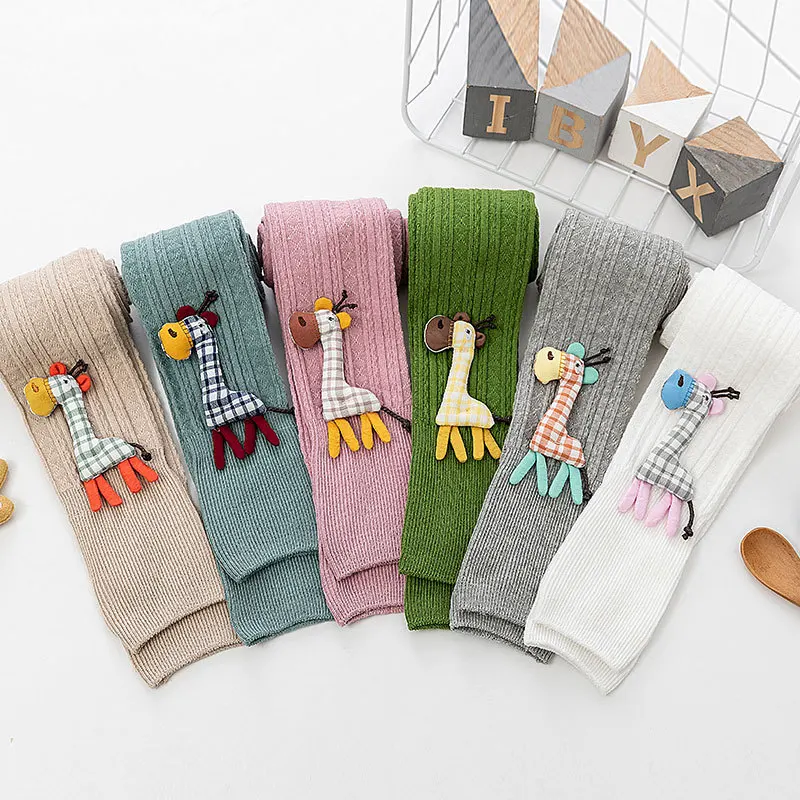 

1 to 8 Years Spring Autum Cute Deer Girl Trousers High Quality Cotton Girls' Leggings Soft Knitted Pants for Children's Legging