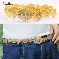 moroccan caftan flower belt waist chain gold 18k dress decorative body jewelry for women muslim islam bride wedding accessories