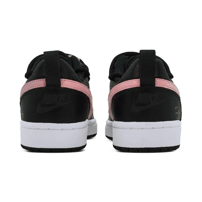 【Customize】Nike Court Borough Skateboarding Shoes Women's Low-top Black/White/Pink Sneakers shoes BQ5448-115