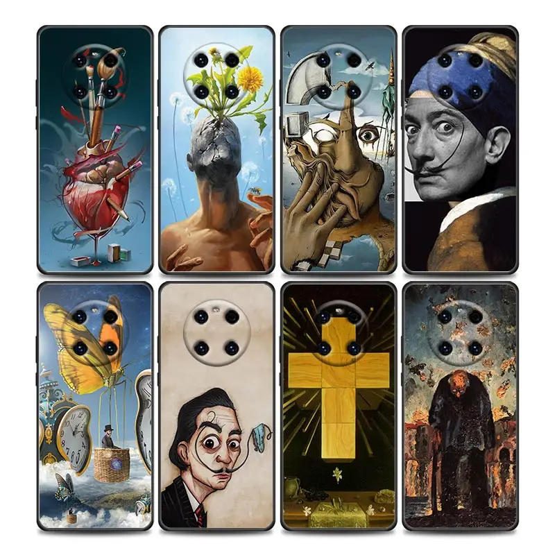 

Phone Case for Huawei Y9 2019 Y6 Y7 Y6p Y8s Y9a Y7a Mate 40 20 10 Pro Lite RS Soft Silicone Case Cover Abstract Art Painting