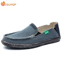 2022 summer men canvas shoes breathable denim canvas casual shoes men loafers comfortable ultralight lazy boat shoes big size 48