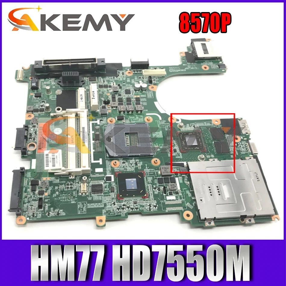 

Материнская плата Akemy для ноутбука HP Elitebook 8570P PGA988B HM77 HD7550M 686970-001 686970-601 686970-501 тест ОК Быстрая доставка