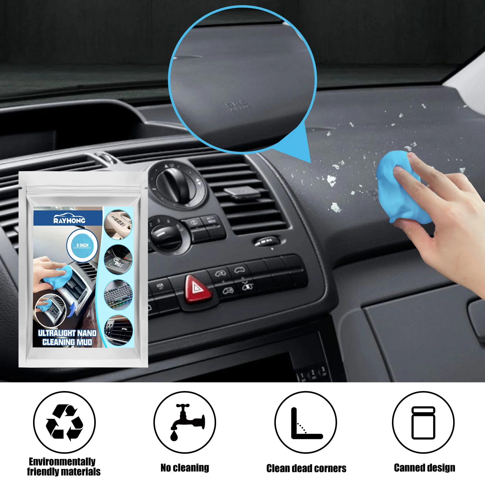 

Car Cleaning Mud Reusable Interior Gap Cleaning Air Outlet Dust Remover Glue Computer Keyboard Dirt Cleaner