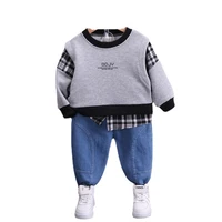 new spring autumn baby boys girls clothes children fashion plaid t shirt pants 2pcssets toddler casual costume kids tracksuits