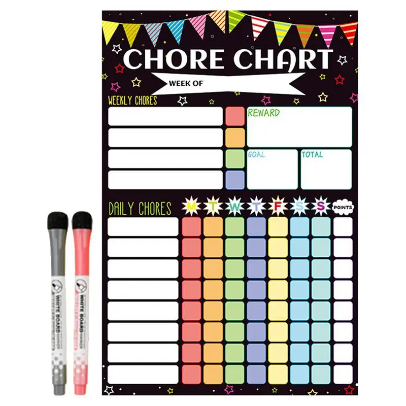 

Kids Schedule Board For Home 11.81x7.87inch Dry Erase Chore Chart For Fridge Dry Erase Behavior Charts With 2 Markers Magnetic