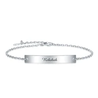 925 sterling silver personalized custom engraved name delicate friendship bracelet minimalise jewelry gifts for women girls